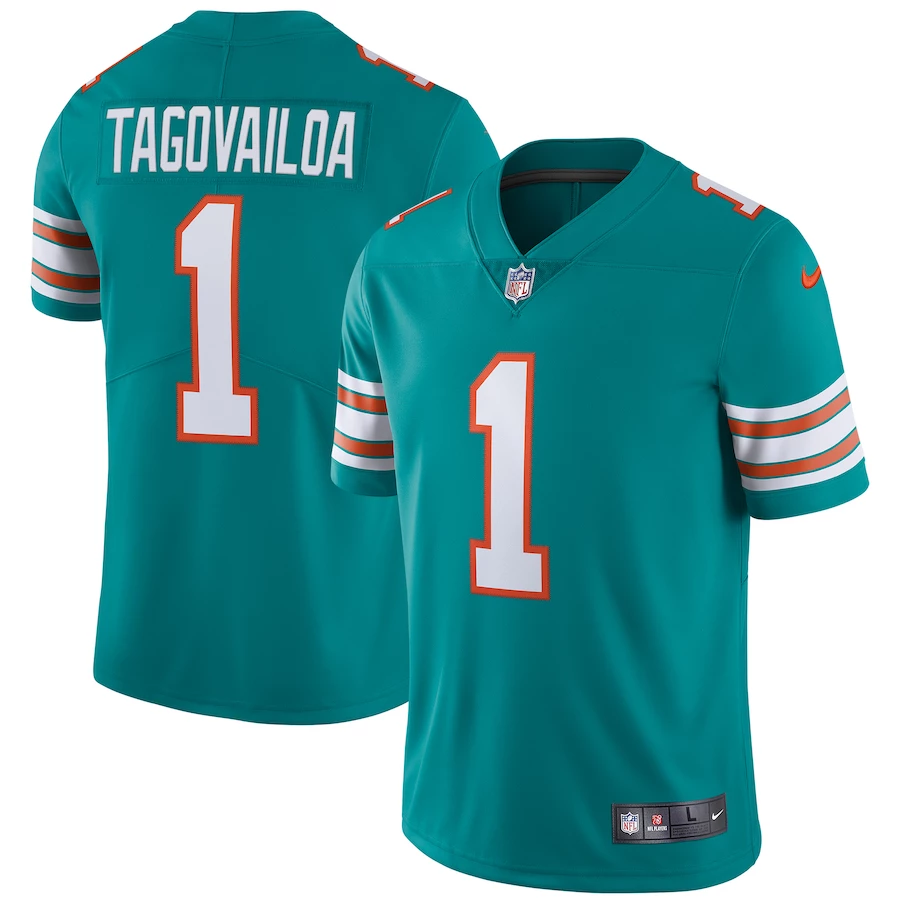 Fan Gear Nation Mens Maimi Dolphins Tua Tagovailoa Game Vapor Jersey Aqua Green 3 Fan Gear Nation Mens Maimi Dolphins Tua Tagovailoa Game Vapor Jersey Aqua Green