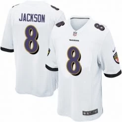 Fan Gear Nation Men's Baltimore Ravens Lamar Jackson Game Jersey White