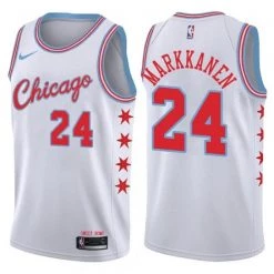 Fan Gear Nation Men's Chicago Bulls Lauri Markkanen Swingman City Edition Jersey White