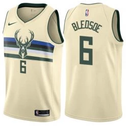 Fan Gear Nation Men's Milwaukee Bucks Eric Bledsoe Swingman City Edition Jersey Cream