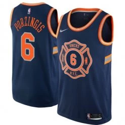 Fan Gear Nation Men's New York Knicks Kristaps Porzingis City Edition Jersey Navy Blue