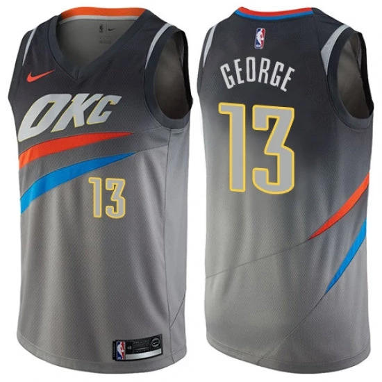 Fan Gear Nation Men's Oklahoma City Thunder Paul George Swingman Jersey City Edition Gray 3 Fan Gear Nation Men's Oklahoma City Thunder Paul George Swingman Jersey City Edition Gray