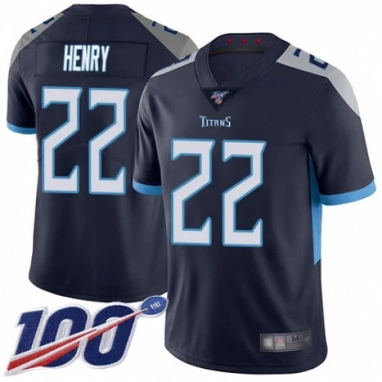 Fan Gear Nation Men's Tennessee Titans Derrick Henry Vapor Untouchable 100th Navy Blue