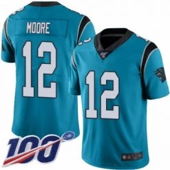 Fan Gear Nation Mens Carolina Panthers DJ Moore Game Vapor 100th Season Jersey Blue