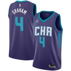 Fan Gear Nation Mens Charlotte Hornets Devonte Graham Statement Jersey Purple