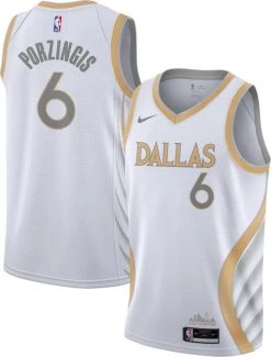 Fan Gear Nation Mens Dallas Mavericks Kristaps Porzingis City Jersey White