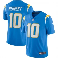 Fan Gear Nation Mens Los Angeles Chargers Justin Herbert Game Vapor Jersey Light Blue