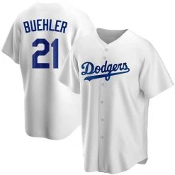Fan Gear Nation Mens Los Angeles Dodgers Walker Buehler Cool Base Replica Jersey White