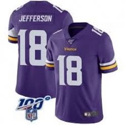 Fan Gear Nation Mens Minnesota Vikings Justin Jefferson Vapor Jersey Purple