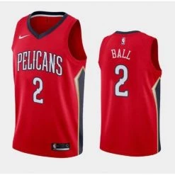 Fan Gear Nation Mens New Orleans Pelicans Lonzo Ball Statement Jersey Red