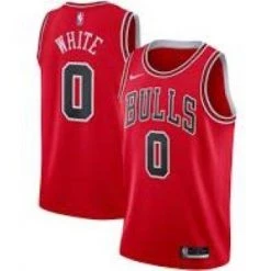 Fan Gear Nation Mens Chicago Bulls Coby White Icon Jersey Red