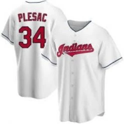 Fan Gear Nation Mens Cleveland Indians Zach Plesac Cool Base Replica Jersey White