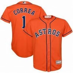 Fan Gear Nation Mens Houston Astros Carlos Correa Cool Base Replica Jersey Orange