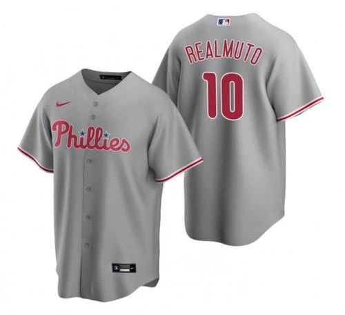 Fan Gear Nation Mens Philadelphia Phillies J.T. Realmuto Cool Base Replica Jersey Grey