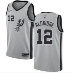 Fan Gear Nation Mens San Antonio Spurs LaMarcus Aldridge Statement Jersey Gray