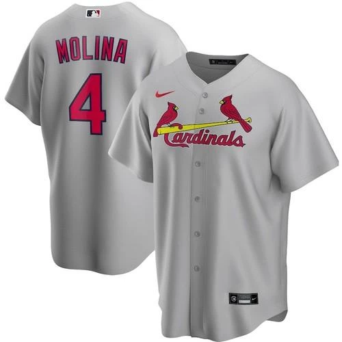 Fan Gear Nation Mens St. Louis Cardinals Yadier Molina Cool Base Replica Jersey Grey