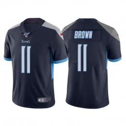 Fan Gear Nation Mens Tennessee Titans AJ Brown Game Vapor Jersey Navy