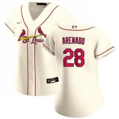 Fan Gear Nation Women's St. Louis Cardinals Nolan Arenado Jersey Cool Base Cream