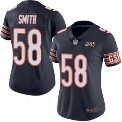 Fan Gear Nation Women's Chicago Bears Roquan Smith Navy Blue Team Color 100th Season Limited Football Jersey