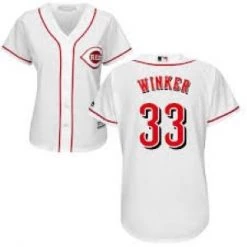 Fan Gear Nation Womens Cincinnati Reds Jesse Winker Cool Base Replica Jersey White