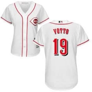 Fan Gear Nation Womens Cincinnati Reds Joey Votto Cool Base Replica Jersey White