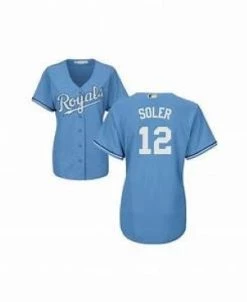 Fan Gear Nation Womens Kansas City Royals Jorge Soler Cool Base Replica Jersey Light Blue