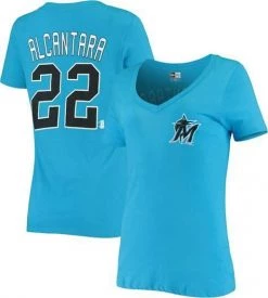 Fan Gear Nation Womens Miami Marlins Sandy Alcantara Cool Base Replica Jersey Teal