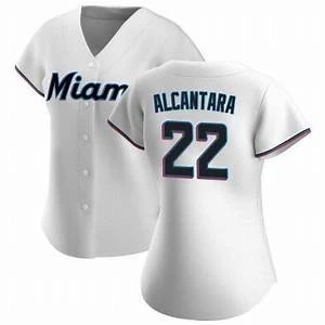 Fan Gear Nation Womens Miami Marlins Sandy Alcantara Cool Base Replica Jersey White