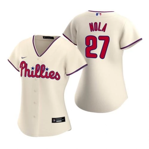 Fan Gear Nation Womens Philadelphia Phillies Aaron Nola Cool Base Replica Jersey Cream