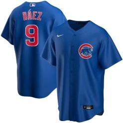 Fan Gear Nation Mens Chicago Cubs Javy Baez Cool Base Replica Jersey Blue