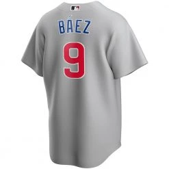 Fan Gear Nation Mens Chicago Cubs Javy Baez Cool Base Replica Jersey Grey