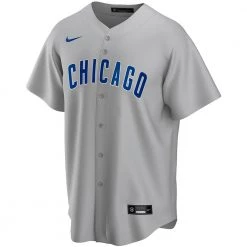 Fan Gear Nation Mens Chicago Cubs Javy Baez Cool Base Replica Jersey Grey