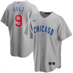 Fan Gear Nation Mens Chicago Cubs Javy Baez Cool Base Replica Jersey Grey