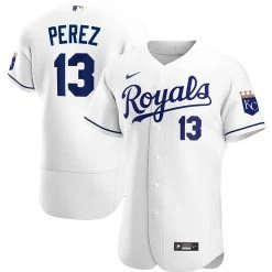 Fan Gear Nation Mens Kansas City Royals Salvador Perez Cool Base Replica Jersey White