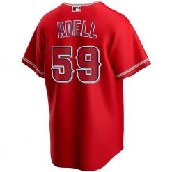 Fan Gear Nation Mens Los Angeles Angels Jo Adell Cool Base Replica Jersey Red