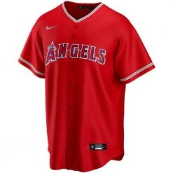 Fan Gear Nation Mens Los Angeles Angels Jo Adell Cool Base Replica Jersey Red