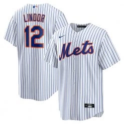 Fan Gear Nation Mens New York Mets Francisco Lindor Cool Base Jersey White