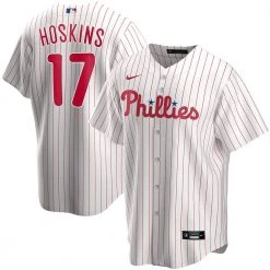 Fan Gear Nation Mens Philadelphia Phillies Rhys Hoskins, Cool Base Replica Jersey White