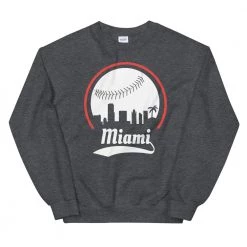 Fan Gear Nation Unisex Miami Marlins Baseball Crewneck Sweatshirt