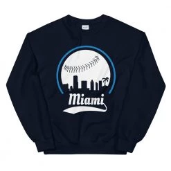 Fan Gear Nation Unisex Miami Marlins Baseball Crewneck Sweatshirt