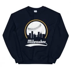 Fan Gear Nation Unisex Milwaukee Brewers Baseball Crewneck Sweatshirt
