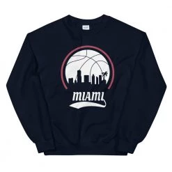 Fan Gear Nation Unisex Miami Heat Basketball Crew Neck Sweatshirt