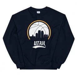 Fan Gear Nation Unisex Utah Jazz Basketball Crew Neck Sweatshirt