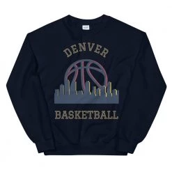 Fan Gear Nation Denver Nuggets Basketball Crew Neck Sweatshirt Unisex Cotton/Polyester