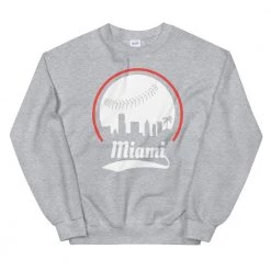 Fan Gear Nation Unisex Miami Marlins Baseball Crewneck Sweatshirt