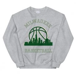 Fan Gear Nation Milwaukee Bucks Basketball Crew Neck Sweatshirt Unisex Cotton/Polyester