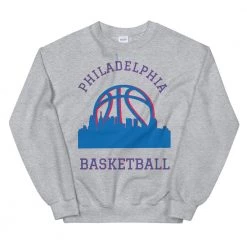 Fan Gear Nation Philadelphia 76ers Basketball Crew Neck Sweatshirt Unisex Cotton/Polyester