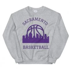 Fan Gear Nation Sacramento Kings Basketball Crew Neck Sweatshirt Unisex Cotton/Polyester