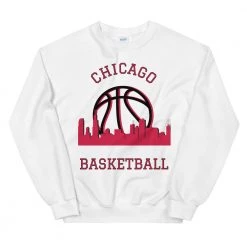 Fan Gear Nation Chicago Bulls Basketball Crew Neck Sweatshirt Unisex Cotton/Polyester