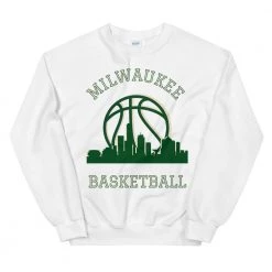 Fan Gear Nation Milwaukee Bucks Basketball Crew Neck Sweatshirt Unisex Cotton/Polyester